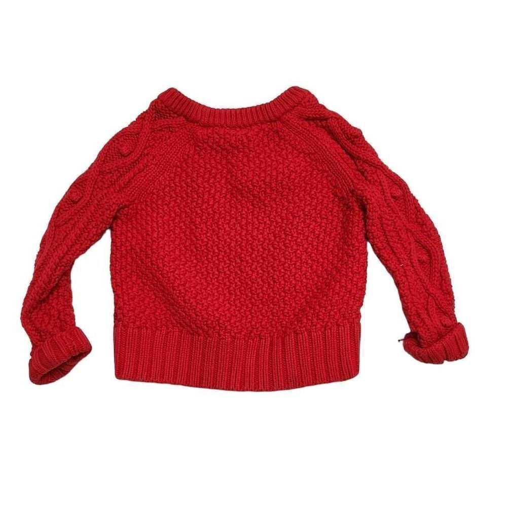 Baby Gap Red Toddler Cable Knit Pullover Sweater - Size 12-18 Months - Picture 3 of 6